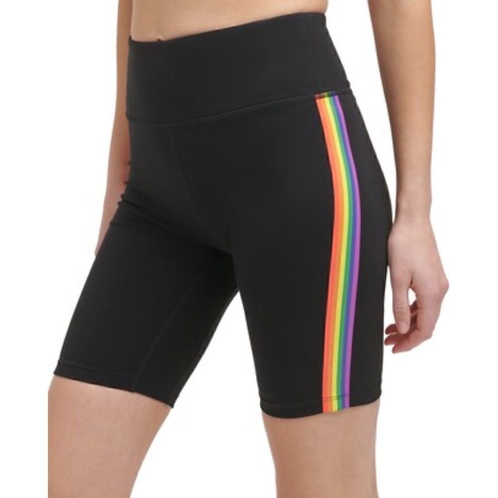 Dkny Sport Women's Pride Rainbow Stripe Bike Shorts Extra Small NWT